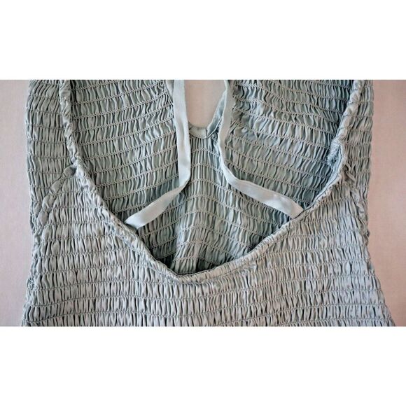 Free People OB1534839 Women's Sz S Turquoise Silk Racerback Bodysuit $68 - Picture 4 of 5